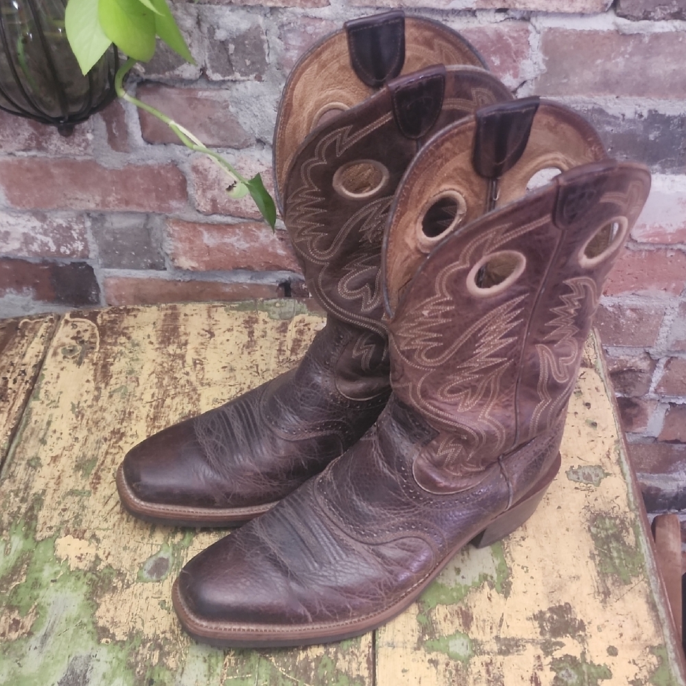 Justin Boots Dark Brown Leather Boots